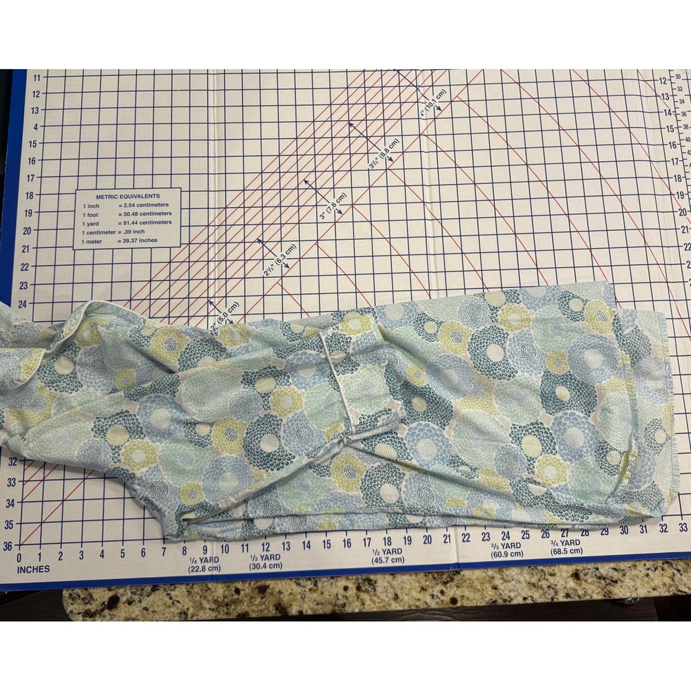 The Company Store Womens Blue Green Floral Cotton Nightgown Sleep Shirt Large - Picture 11 of 13